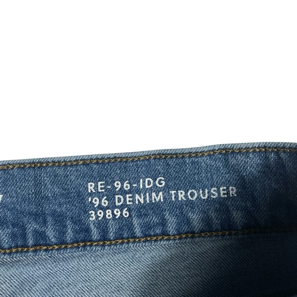 J Crew 96 Denim Trouser Jeans Size 28 High Rise Wide Leg Cuffed CF233 Blue - Picture 5 of 10
